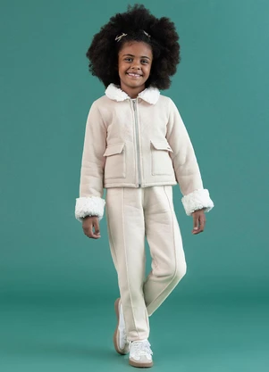 Soft Bonni - Conjunto Jaqueta e Calça Infantil Bege Névoa - SOFT BONNI