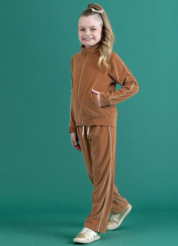 Soft Bonni - Conjunto Jaqueta e Calça Infantil Caramelo