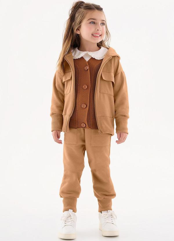 Up Baby - Conjunto Jaqueta e Calça Infantil Marrom