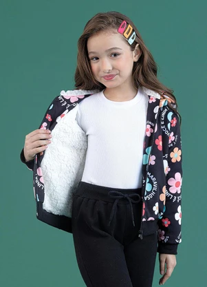 Soft Bonni - Conjunto Jaqueta e Calça Infantil Preto Happy - SOFT BONNI