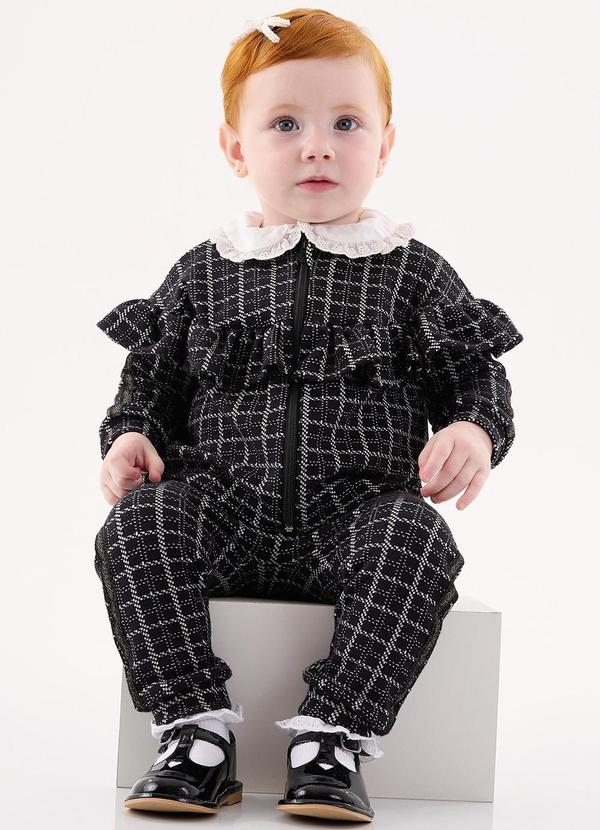 Up Baby - Conjunto Jaqueta e Calça Infantil Preto