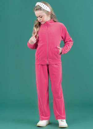Soft Bonni - Conjunto Jaqueta e Calça Infantil Rosa Flor - SOFT BONNI