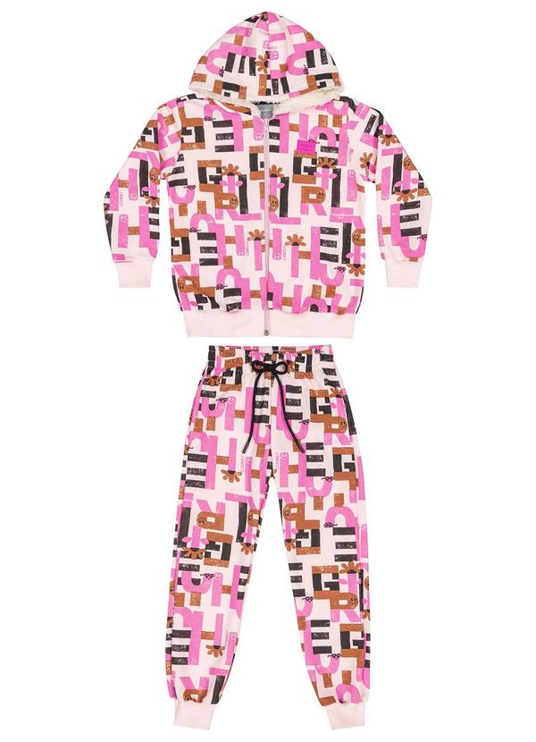Quimby - Conjunto Jaqueta e Calça Infantil Rosa