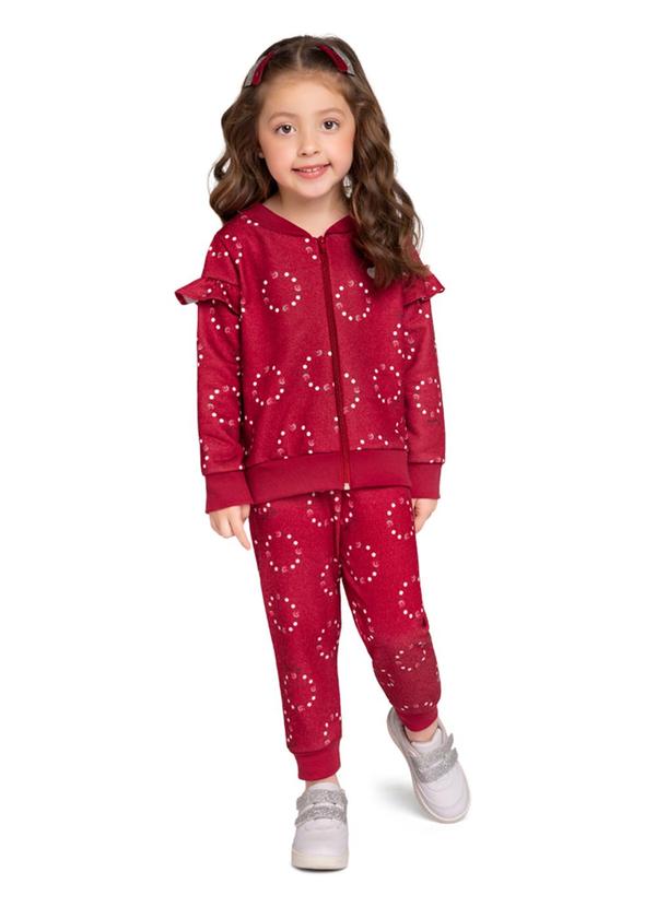 Marlan - Conjunto Jaqueta e Calça Joaninhas Vermelho