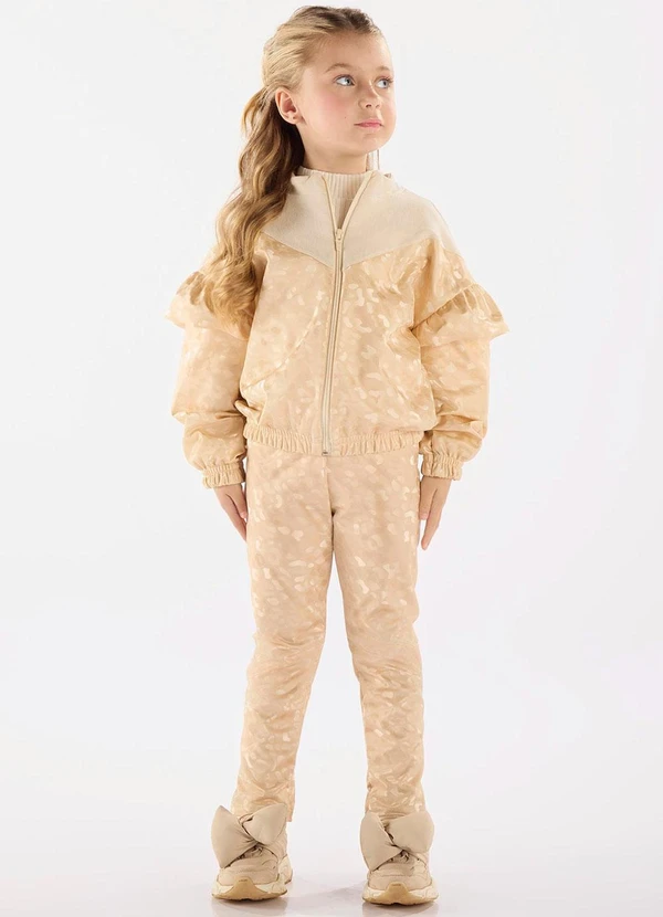 Up Baby - Conjunto Jaqueta e Calça Legging Bege