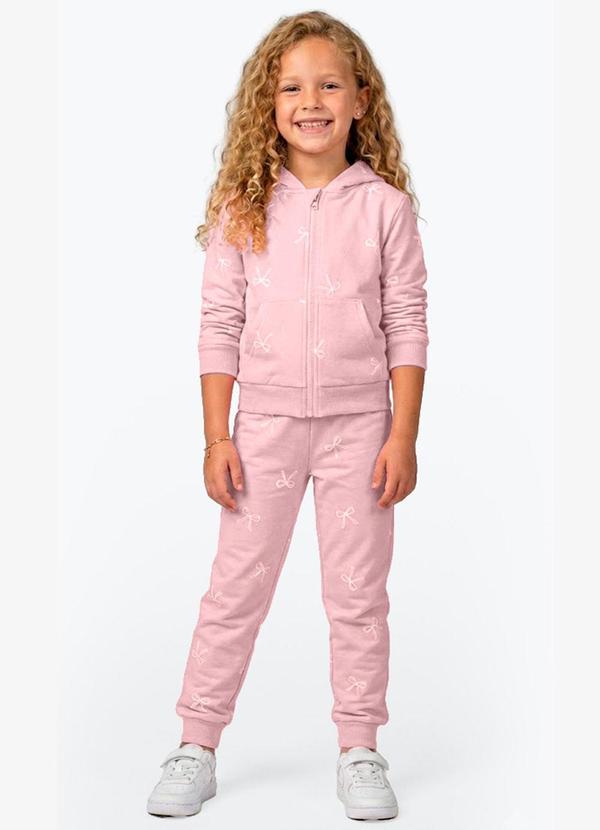 Rovi Kids - Conjunto Jaqueta e Calça Molecotton Rosa