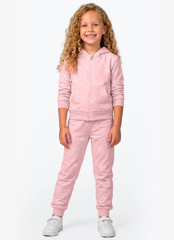 Rovi Kids - Conjunto Jaqueta e Calça Molecotton Rosa