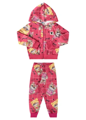 Marlan - Conjunto Jaqueta e Calça Moletom Fashion Rosa - MARLAN