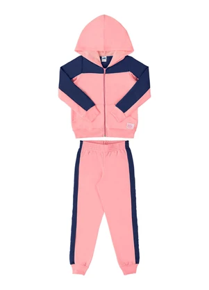 Marlan - Conjunto Jaqueta e Calça Moletom+Microfibra Rosa - MARLAN