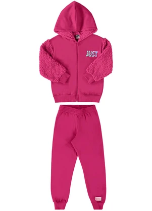 Marlan - Conjunto Jaqueta e Calça Moletom Pelo Rosa - MARLAN