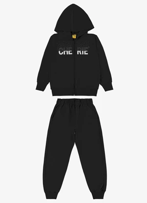 Rovi Kids - Conjunto Jaqueta e Calça Moletom Preto - ROVI KIDS