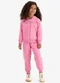 Rovi Kids - Conjunto Jaqueta e Calça Moletom Preto - variação: Rosa