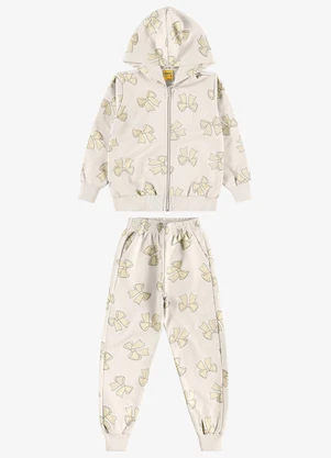 Rovi Kids - Conjunto Jaqueta e Calça Moletom Sarjado Bege - ROVI KIDS