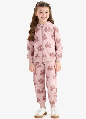 Rovi Kids - Conjunto Jaqueta e Calça Moletom Sarjado Rosa - ROVI KIDS