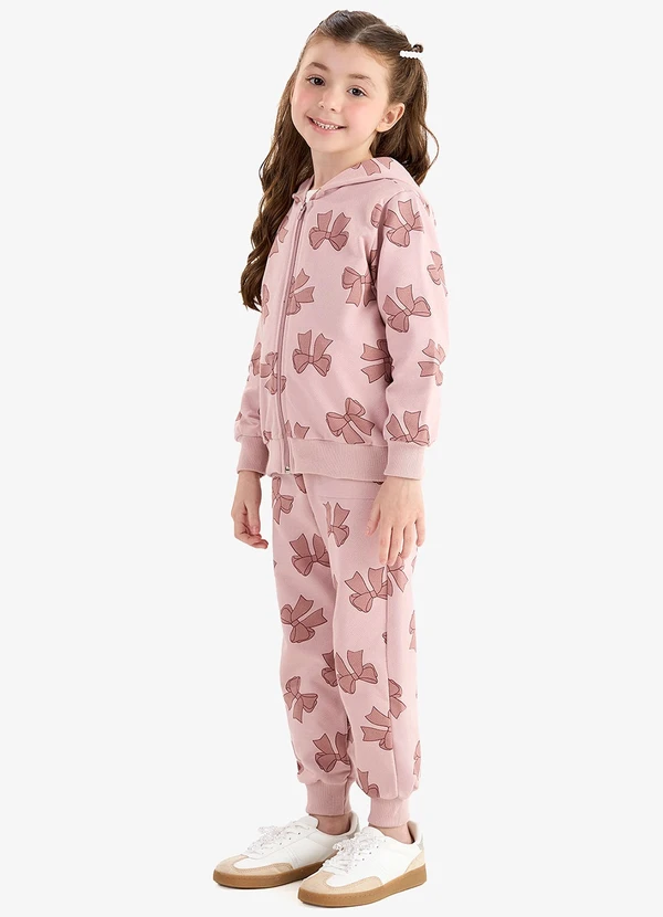 Rovi Kids - Conjunto Jaqueta e Calça Moletom Sarjado Rosa 3