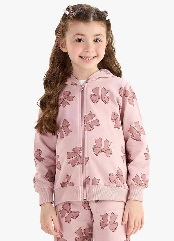 Rovi Kids - Conjunto Jaqueta e Calça Moletom Sarjado Rosa 4