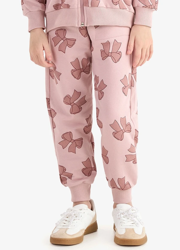 Rovi Kids - Conjunto Jaqueta e Calça Moletom Sarjado Rosa 5