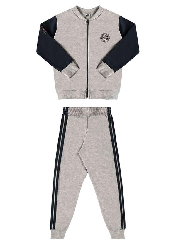 Marlan - Conjunto Jaqueta e Calça Moletom Star Cinza