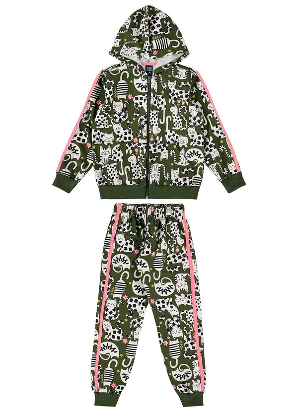 Bee Loop - Conjunto Jaqueta e Calça Moletom Verde