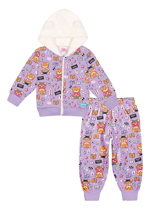 Abrange - Conjunto Jaqueta e Calça Total Print Baby Roxo - ABRANGE