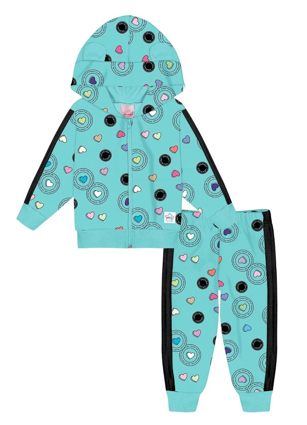 Abrange - Conjunto Jaqueta e Calça Total Print Baby Verde