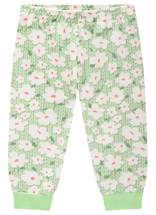 Marlan - Conjunto Jaqueta e Calça Tricot Floral Verde 3