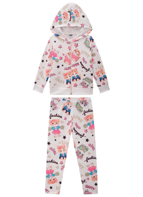 Marlan - Conjunto Jaqueta e Legging College Cats Bege
