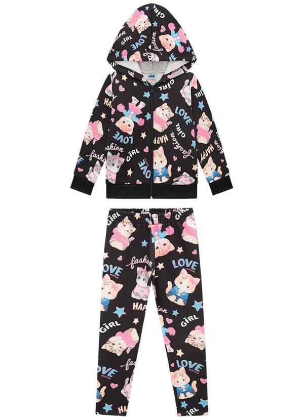 Marlan - Conjunto Jaqueta e Legging College Cats Preto 2