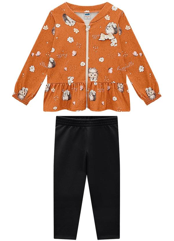 Marlan - Conjunto Jaqueta e Legging em Molecotton Marrom
