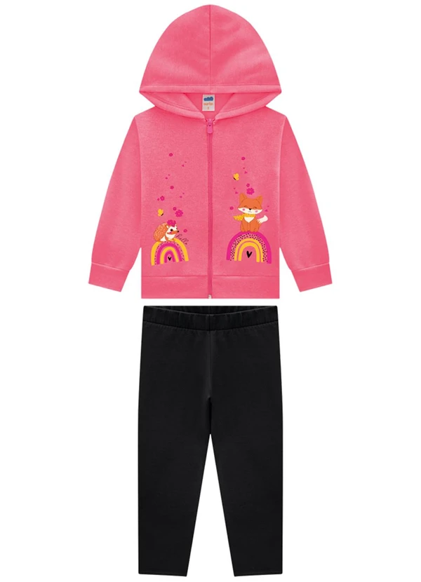 Marlan - Conjunto Jaqueta e Legging em Molecotton Rosa