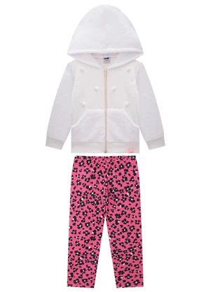 Marlan - Conjunto Jaqueta e Legging Flowerprint Bege - MARLAN