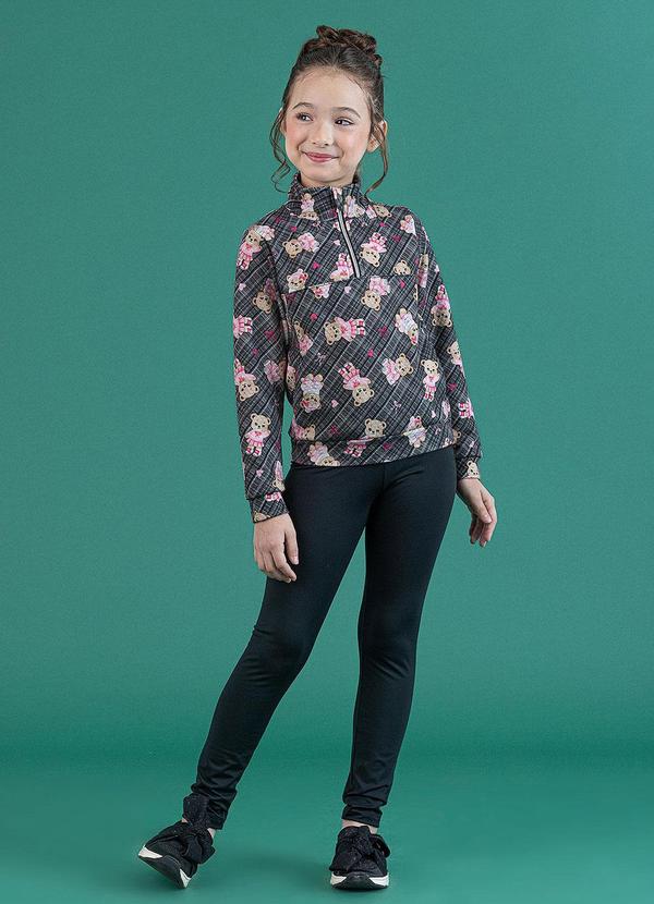 Soft Bonni - Conjunto Jaqueta e Legging Infantil Preto Bear