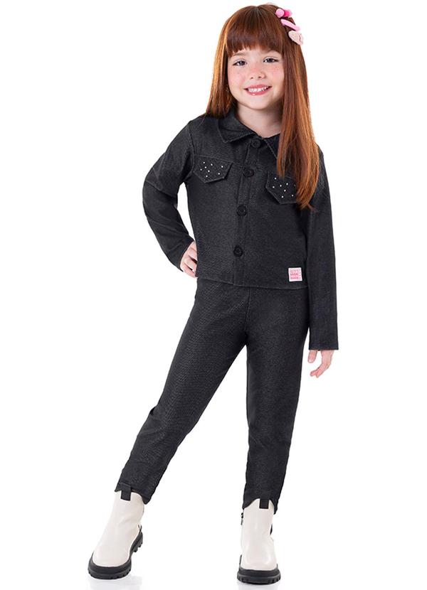 Marlan - Conjunto Jaqueta e Legging Molecotton Preto