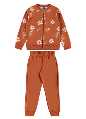 Bee Loop - Conjunto Jaqueta Floral e Calça Marrom - BEE LOOP