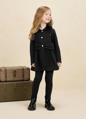 Milli e Nina - Conjunto Jaqueta Linho e Legging Preto - MILLI E NINA