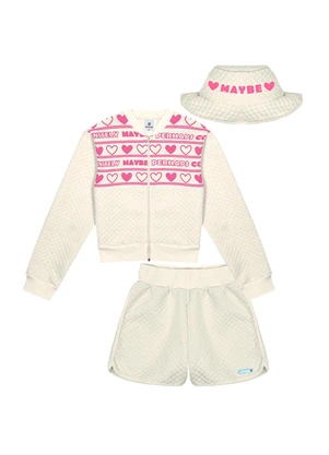 Abrange - Conjunto Jaqueta, Shorts Bucket Bege - ABRANGE