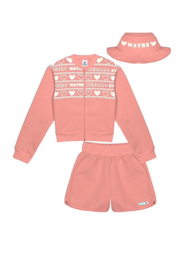 Abrange - Conjunto Jaqueta, Shorts e Bucket Rosa 1
