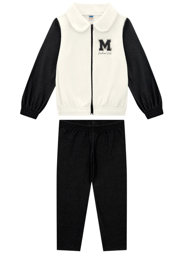 Marlan - Conjunto Jaqueta Thermo e Legging Jeans Preto