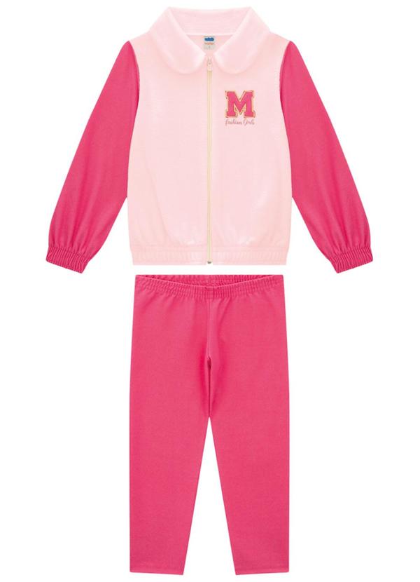 Marlan - Conjunto Jaqueta Thermo e Legging Jeans Rosa