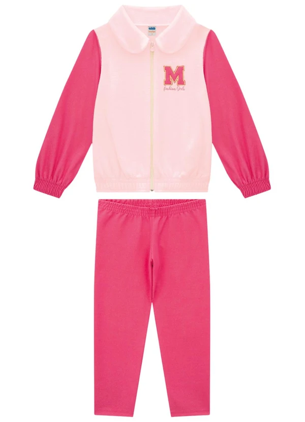 Marlan - Conjunto Jaqueta Thermo e Legging Jeans Rosa