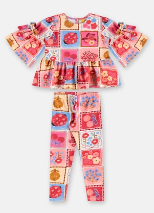 Três e Já - Conjunto Joana Infantil Blusa Estampado - TRÊS E JÁ