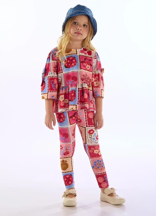 Três e Já - Conjunto Joana Infantil Blusa Estampado 1