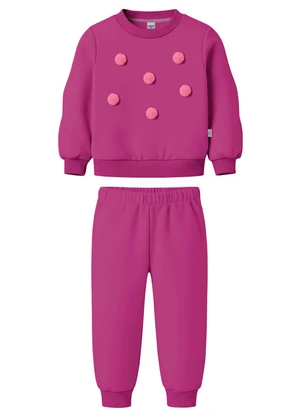 Malwee Kids - Conjunto Jogger com Pompom Rosa Escuro - MALWEE KIDS