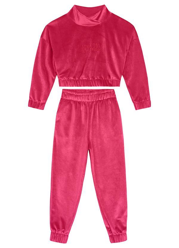 Carinhoso - Conjunto Jogger em Cotelê Menina Rosa