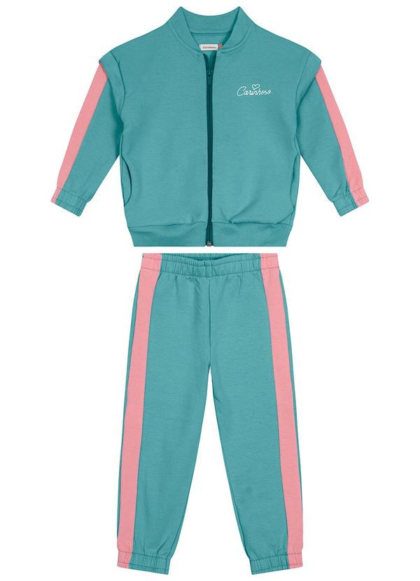 Carinhoso - Conjunto Jogger em Moletom Menina Azul