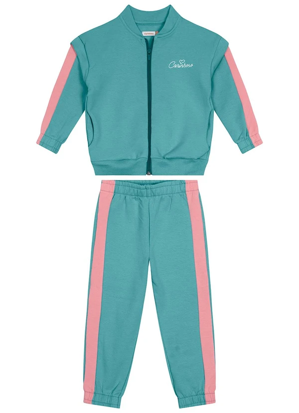 Carinhoso - Conjunto Jogger em Moletom Menina Azul