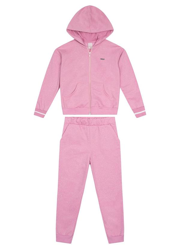 Carinhoso - Conjunto Jogger em Moletom Menina Rosa