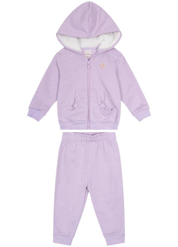 Carinhoso - Conjunto Jogger em Moletom Menina Roxo