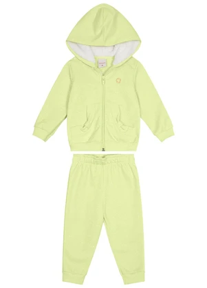 Carinhoso - Conjunto Jogger em Moletom Menina Verde - CARINHOSO