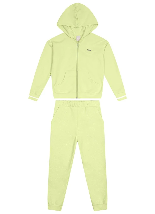 Carinhoso - Conjunto Jogger em Moletom Menina Verde